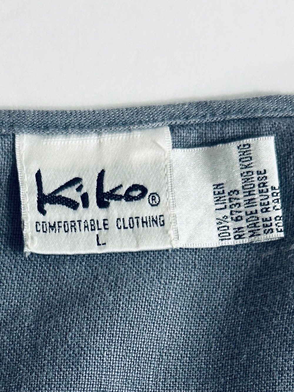 Kiko 100% Linen Blue  2-Piece Set Button-Front Jacket & Midi Dress Women size L - Picture 7 of 12